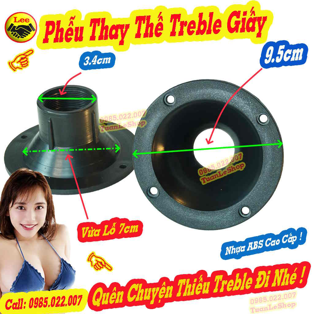 Phễu treble 350; treble 450, treble 250 - phễu treble 10cm thay treble giấy 10cm - giá 2 phễu 10cm