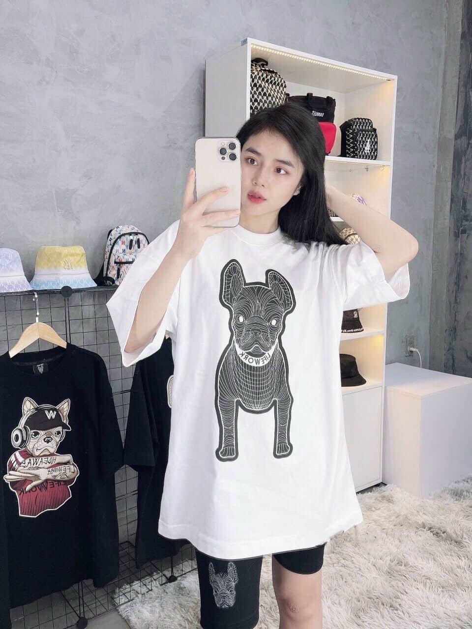 ÁO THUN UNISEX FORM RỘNG IN HÌNH CÚN PULL CỰC HOT