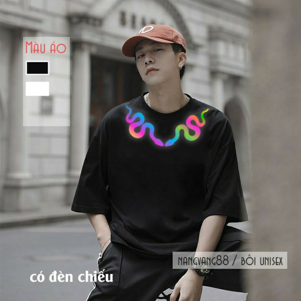 Áo thun TAY NGẮN phản quang 7 màu Rắn (CHỤP FLASH)(TAY LỠ IB)