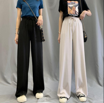 Quần ống rộng culottes cạp chun thắt nơ