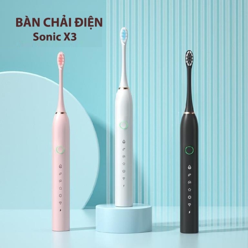 ☒  Bàn chải điện sonic x3 bản cao cấp - Bàn chải đánh răng điện với 6 chế độ chải - Máy đánh răng công nghệ Châu Âu