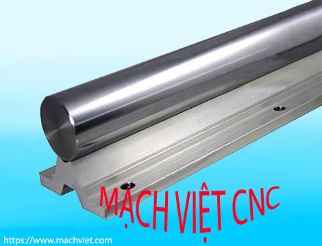 Bộ thanh ray trượt tròn có đế phi 30 (1 thanh ray dài 0.5 mét + 2 con trượt SBR30UU)