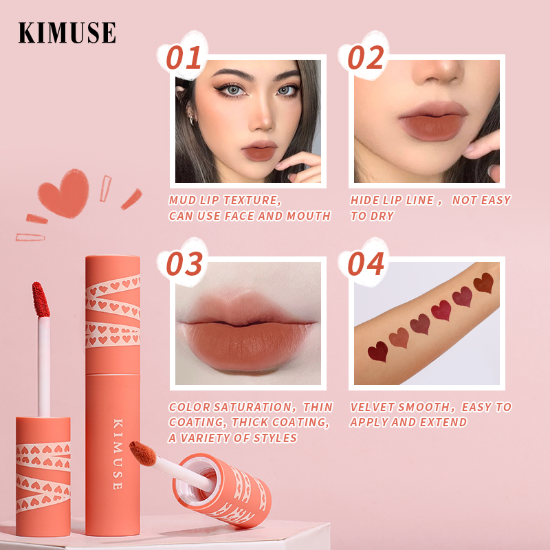 KIMUSE Matte Powder Lipstick Clay Lipcream