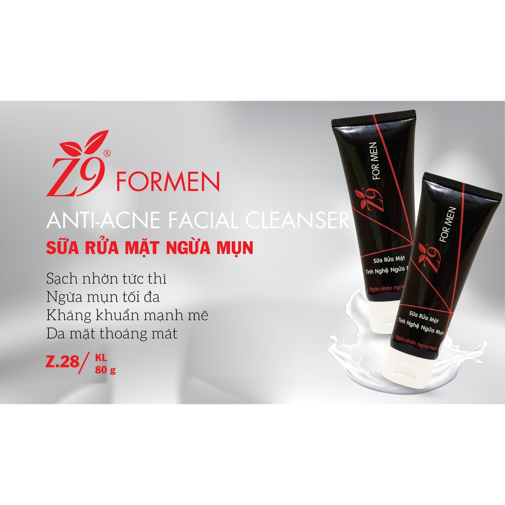 SỮA RỬA MẶT NGỪA MỤN SÁNG DA FORMEN Z9 (hộp tuýp 80g)