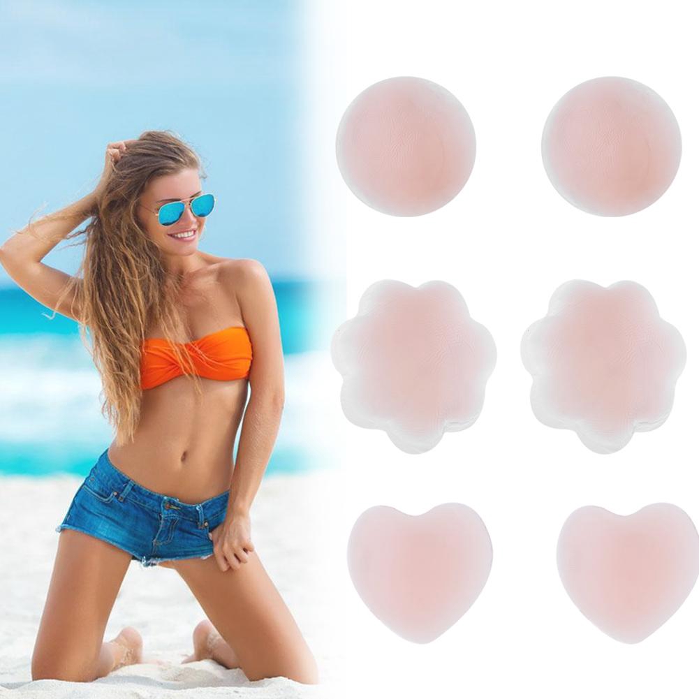 Set 2 miếng dán nâng ngực che đầu ti silicon siêu dính, siêu mỏng