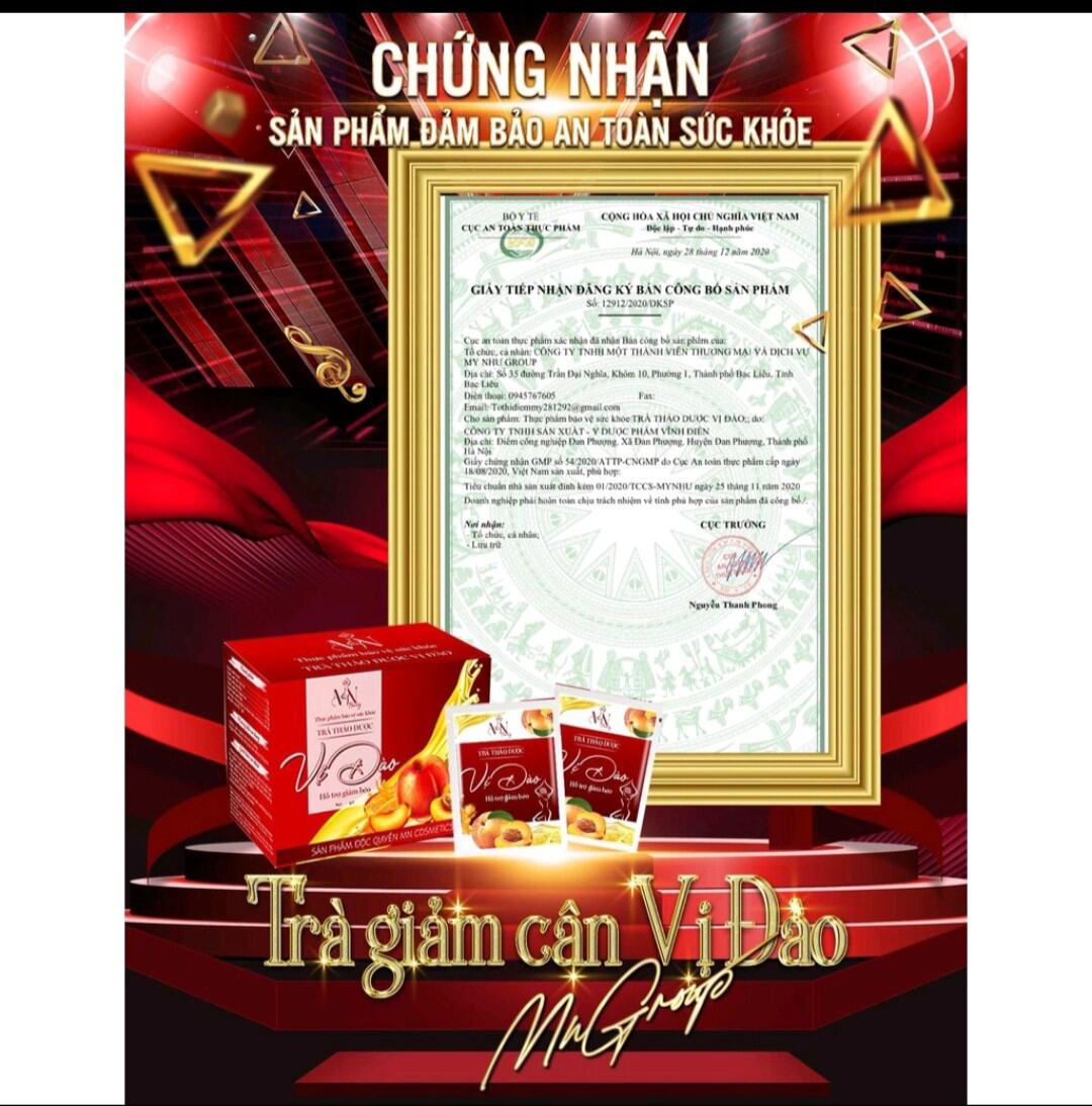 Trà Giảm Cân Vị Đào Chính Hãng