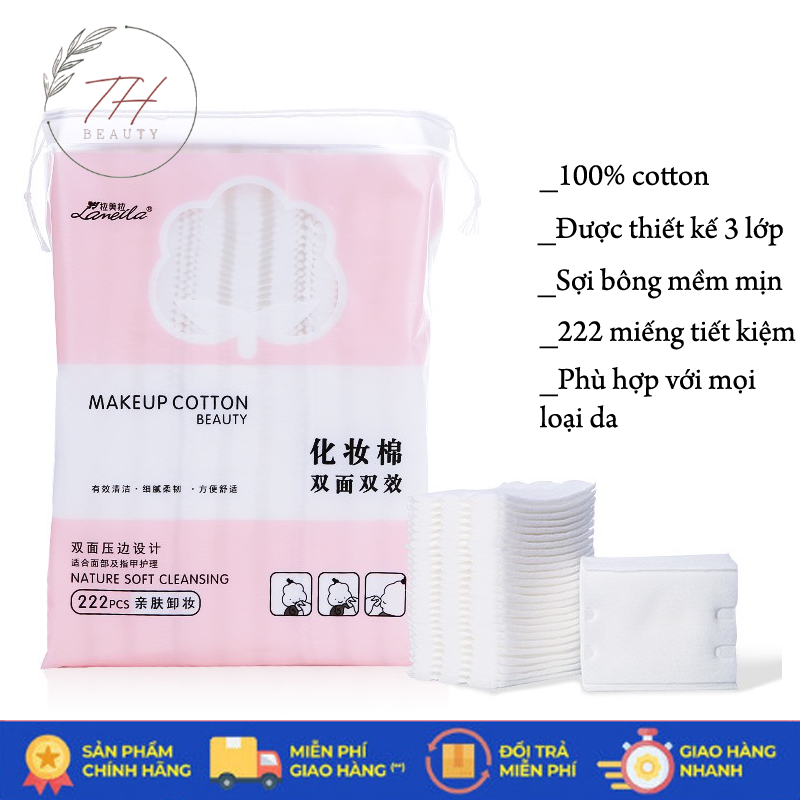 Bông Tẩy Trang Lameila 222 Miếng Chính Hãng- TH_Beauty