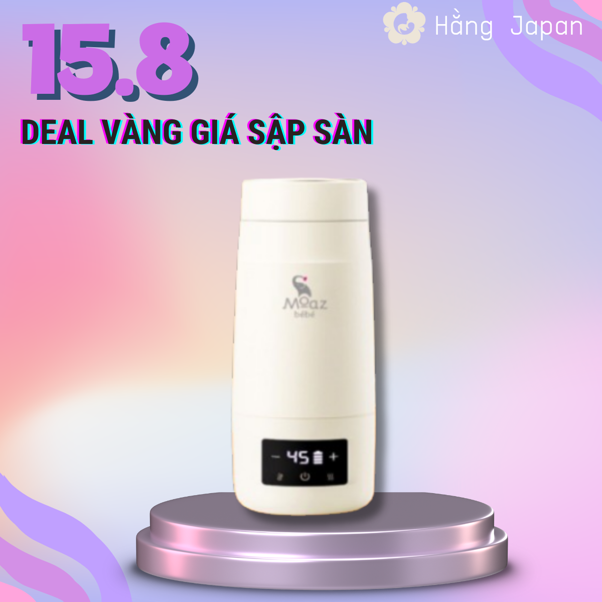 Bình đun nước pha sữa di động moazbebe mb058 - bảo hành 12 tháng