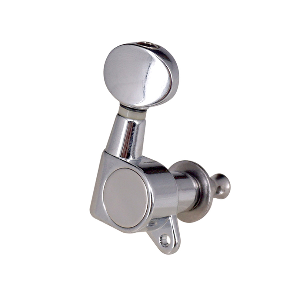 Guitar String Tuning Pegs Tuning Machines Sealed Machine Heads Tuning Keys Oval Button 6 Right for Electric Guitar or Acoustic Guitar Chrome Silver