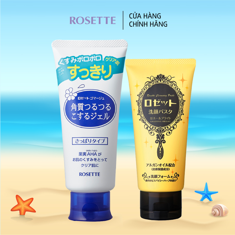 Bộ Sữa Rửa Mặt Sáng Da Rosette Face Wash Pasta Ghassoul Bright 120g và Tẩy Tế Bào Chết Cho Mọi Loại Da Rosette Gommage 180g giá rẻ