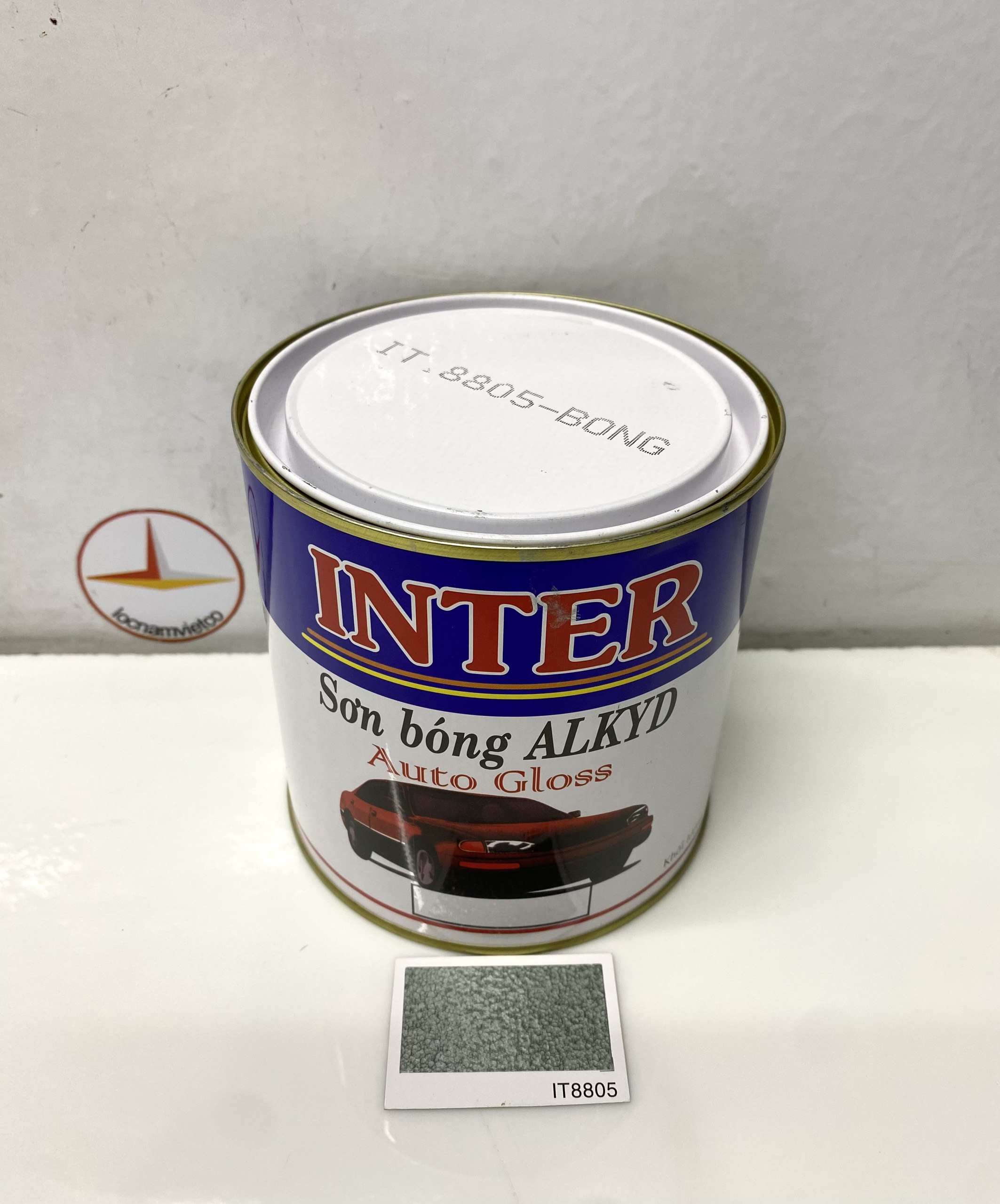 Sơn vân bông Inter hoa văn màu xám nhạt IT 8805 900gram