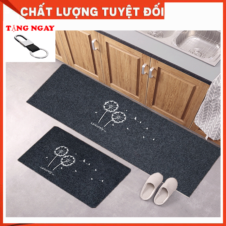 Thảm bếp 3D , thảm chùi chân siêu thấm, bộ 2 thảm