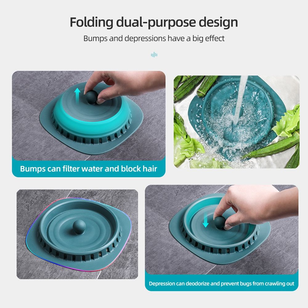 CORE Round Multifunction for Shower Room Kitchen Sink Drain-Floor Silicone Sealing Plug Sewer Filter Drain Cover Drain Plug Floor Drain Cover Bathroom Accessories