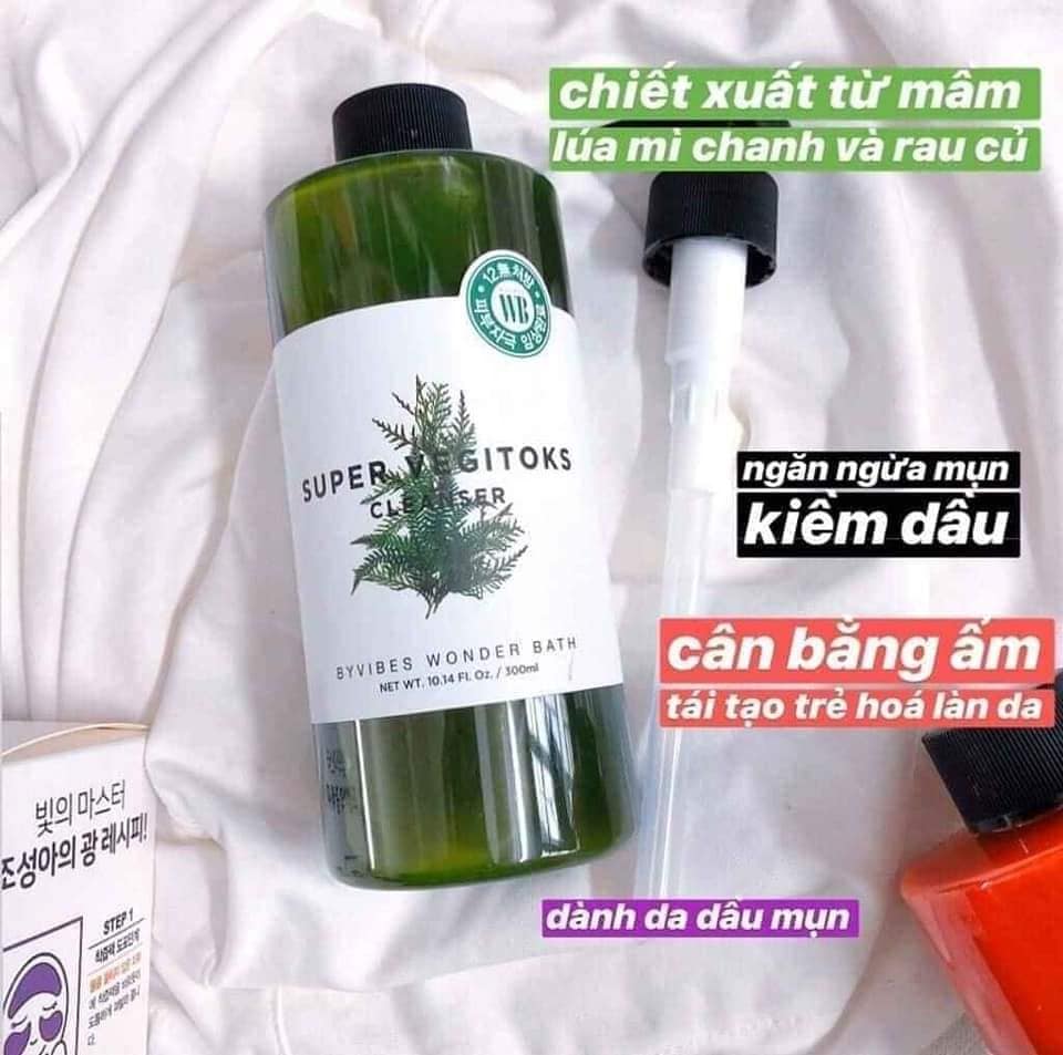 Sữa rửa mặt rau củ super vegitoks 300ml hàn quốc