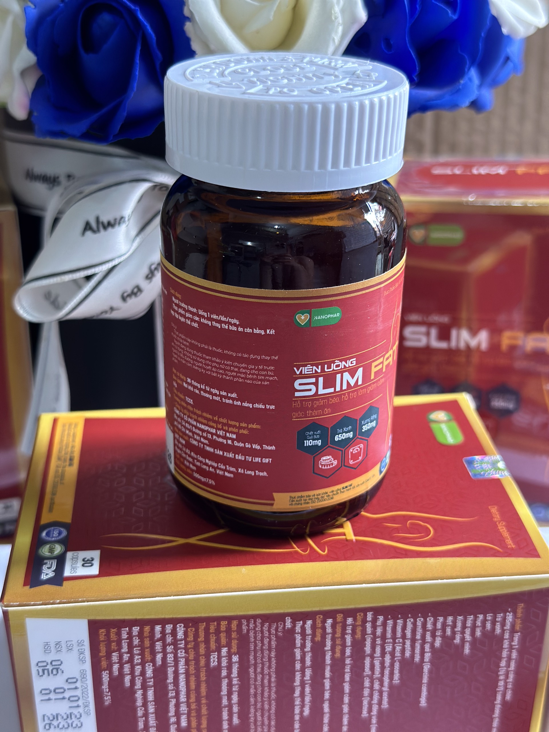 (CHÍNH HÃNG) GIẢM CÂN GIẢM MỠ SLIM FAT ( HỘP 30 VIÊN )