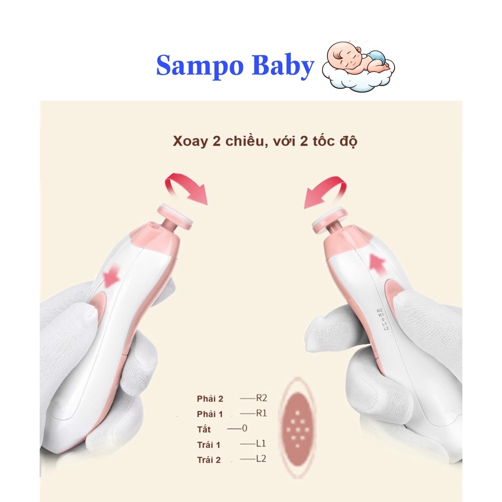 Máy cắt móng tay điện đa năng cho bé Cắt dũa móng an toàn (Tặng kèm 2 Pin)