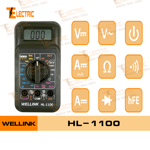[HCM]WELLINK HL - 1100 Đồng Hồ Đo Điện Vạn Năng Wellink HL 1100