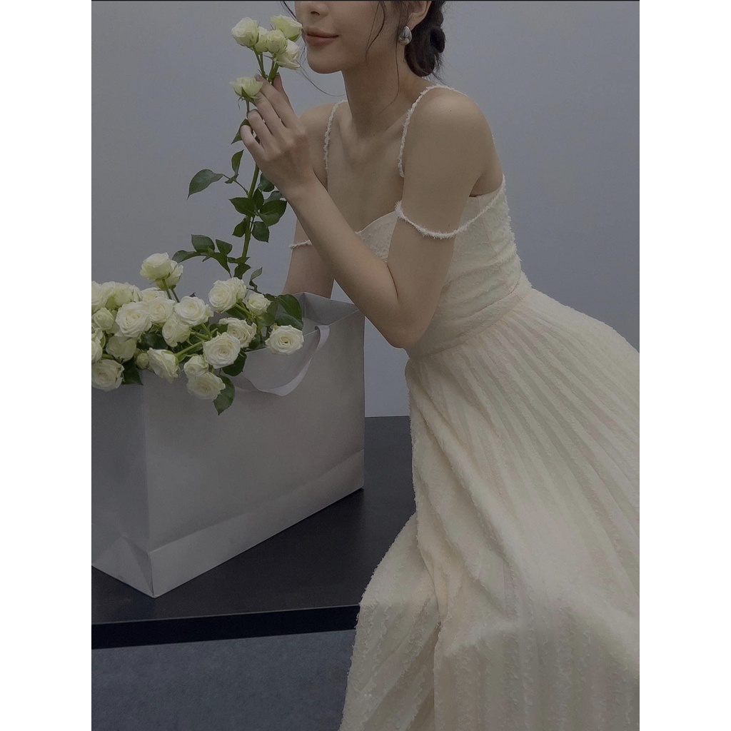 [Anita Dress] Đầm WAYO trắng dập ly dự tiệc sang trọng