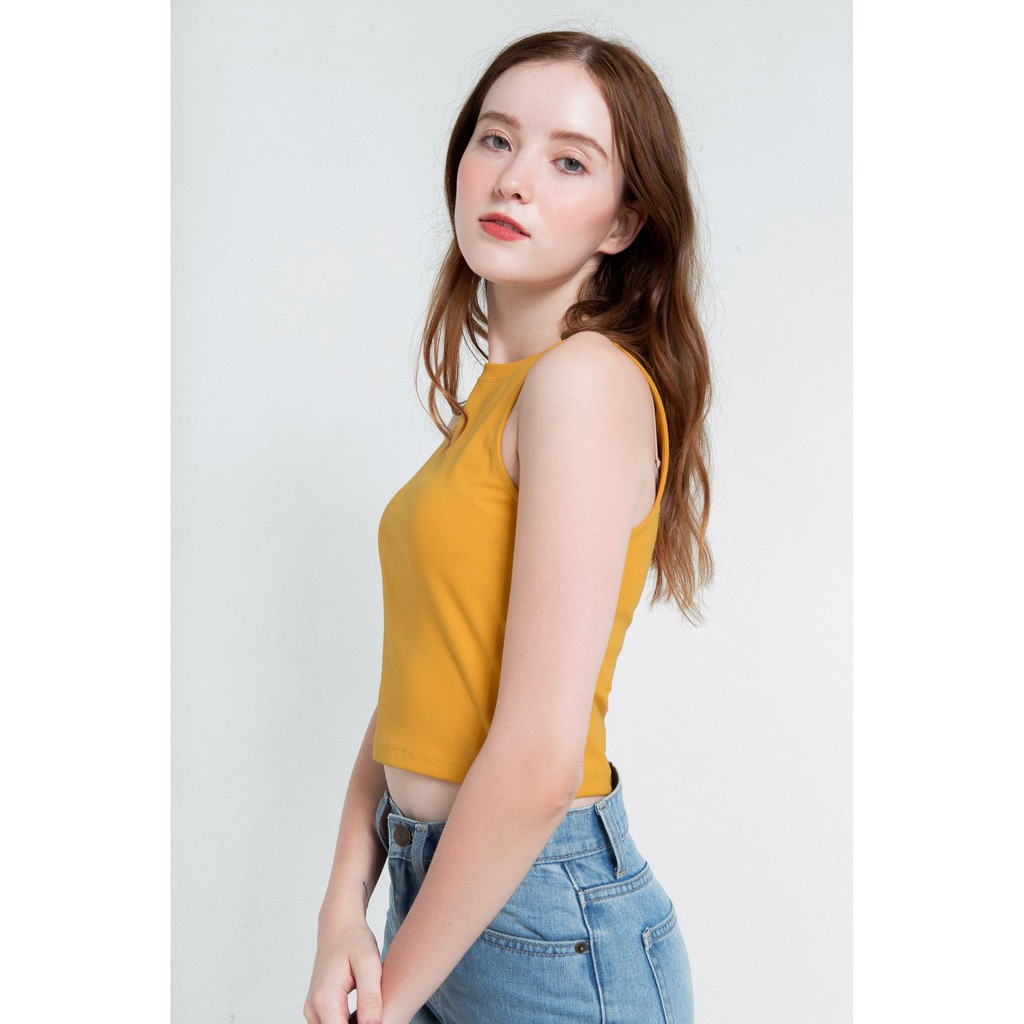 Áo sát nách nữ cổ tròn thun trơn – basic tank top – PHA08 – Cotonfio