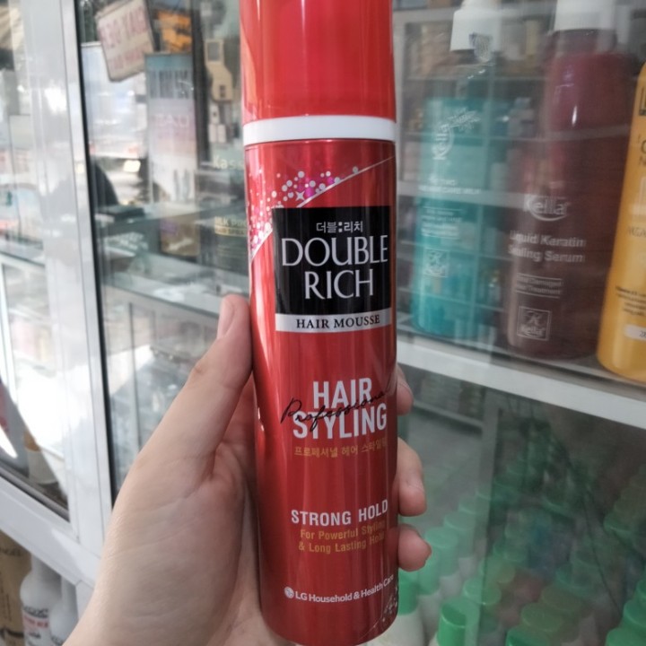 Keo tạo bọt mousse double rich giữ nếp tóc dưỡng tóc 150ml