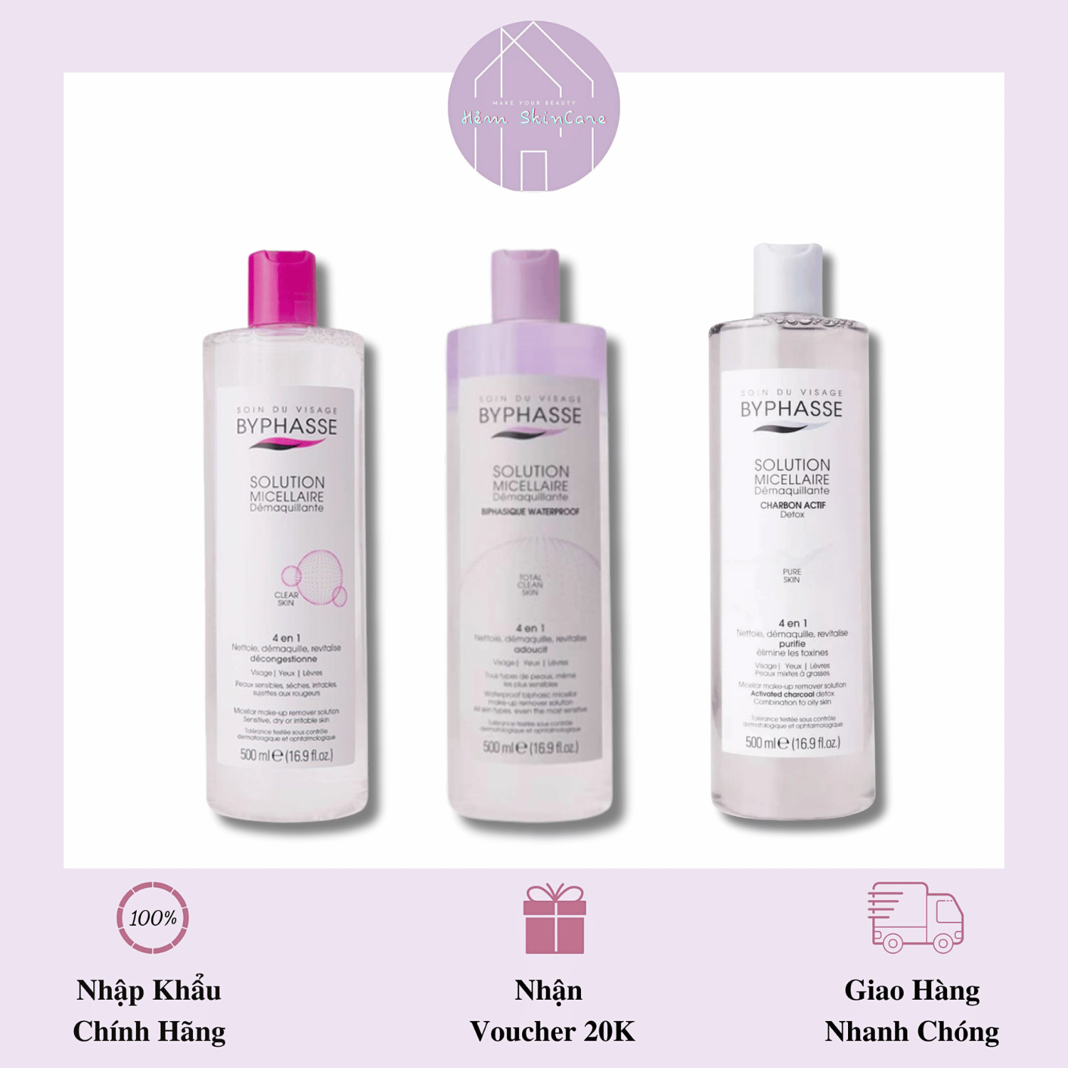 Byphasse - Nước Tẩy Trang Làm Sạch Da