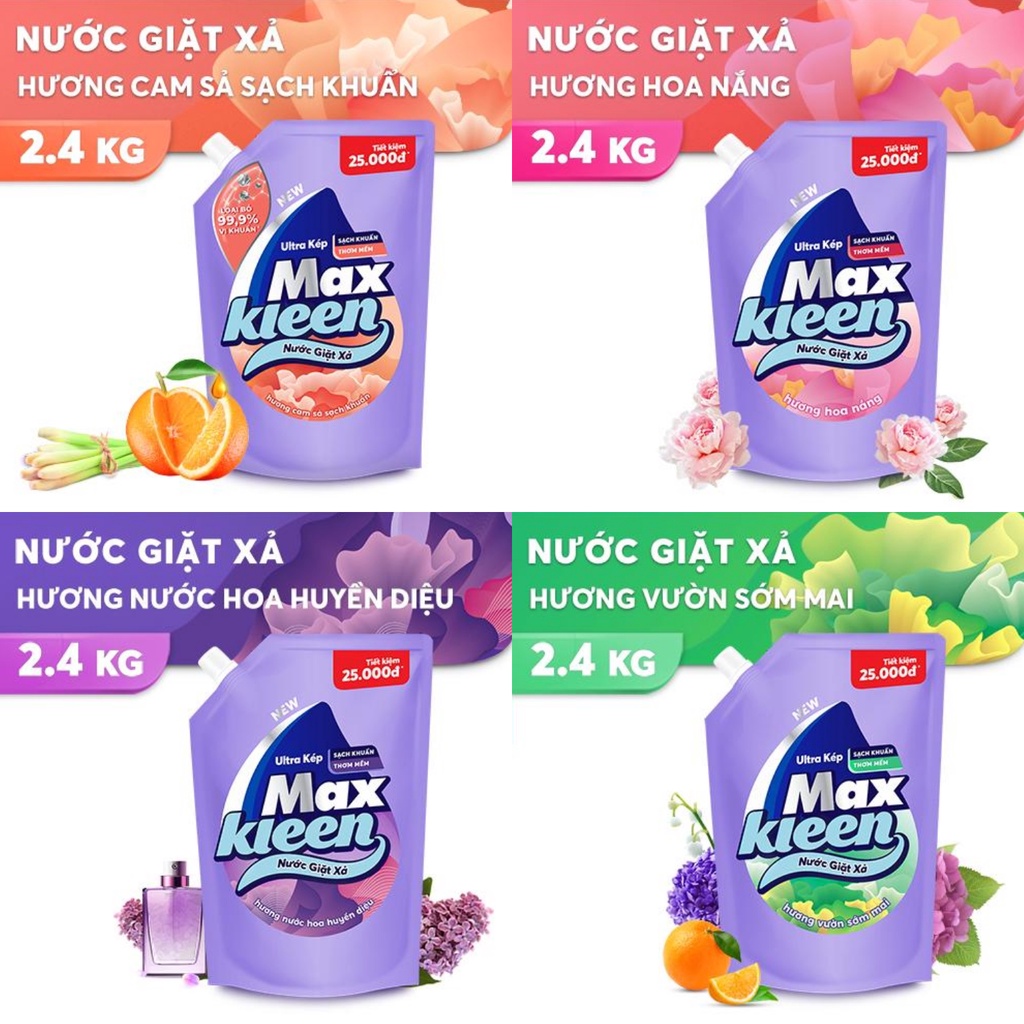 Nước giặt xả MaxKleen 2,2Kg/2,4Kg