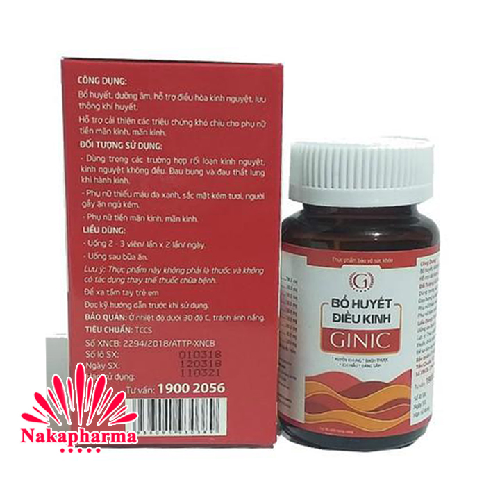 Bổ huyết điều kinh Ginic