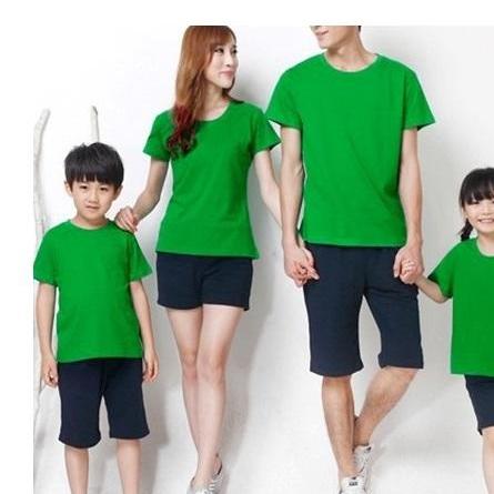 ÁO THUN TRƠN CỔ TRÒN  MÀU XANH LÁ TAY NGẮN NAM NỮ  0