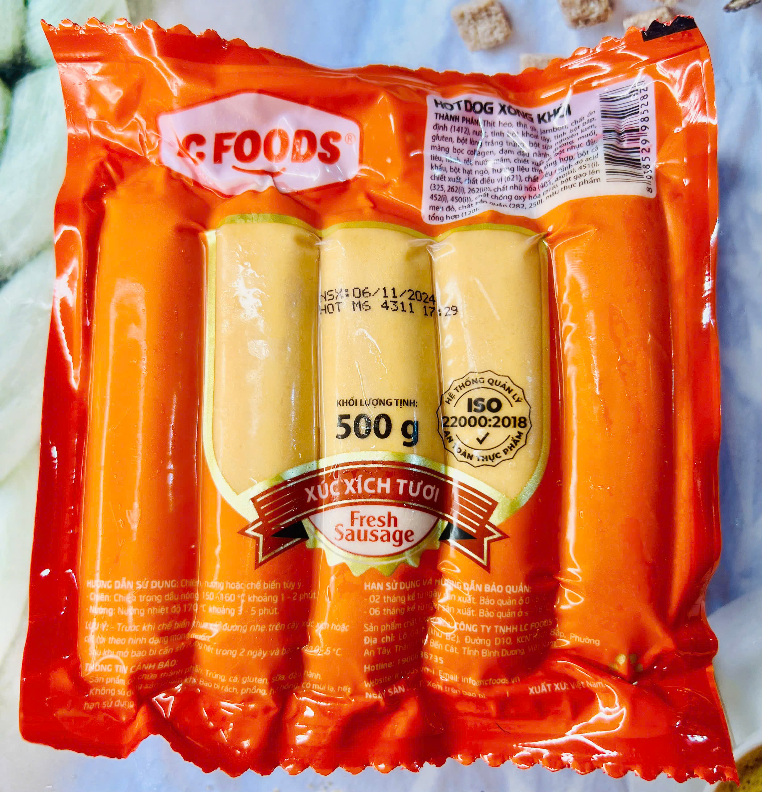 Gói 10 cây Xúc xích Đức Lacusina (500g)