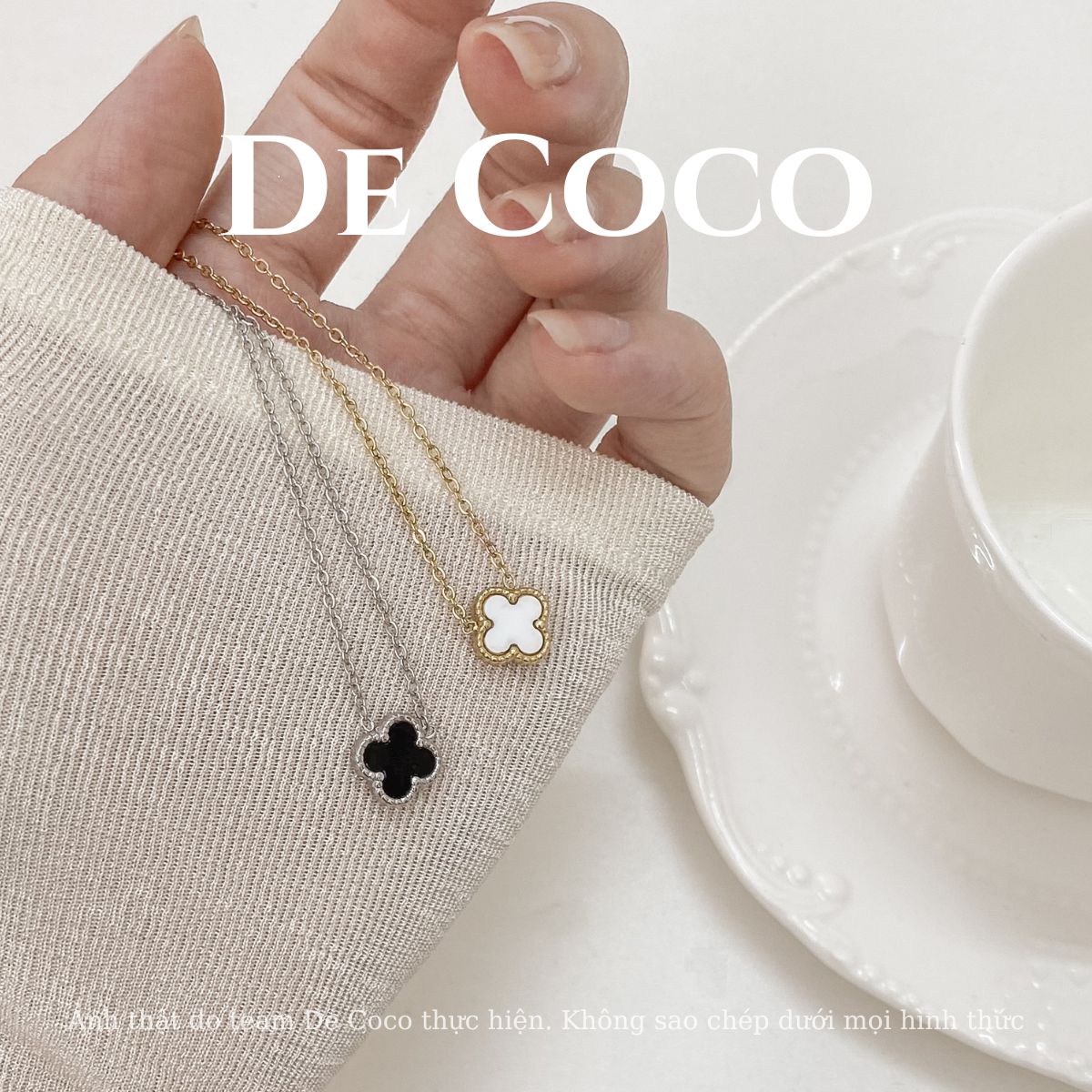 Vòng cổ, dây chuyền nữ có 4 lá Lucky Clover De Coco