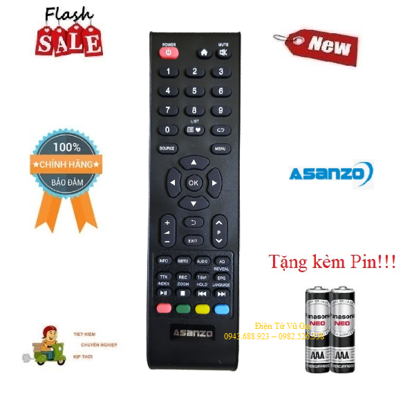 Remote Điều khiển TV Asanzo LCD/LED/Smart TV- Hàng mới chính hãng 100% Tặng kèm Pin!!!