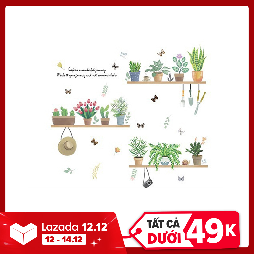 Flower Plant Bonsai Butterfly Removable Wallpaper Wall Sticker DIY Decal Decor