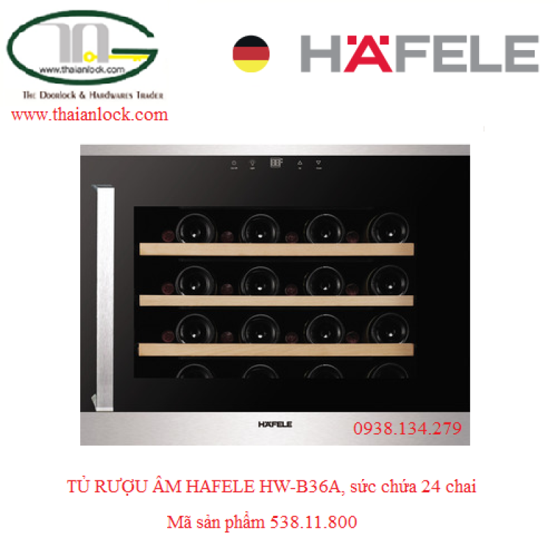 538.11.800 - TỦ RƯỢU ÂM HAFELE HW-B36A, sức chứa 24 chai
