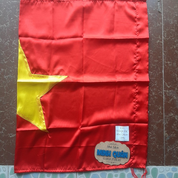 Cờ đỏ sao vàng/ cờ Tổ quốc size 1x1,5met vải phi lụa