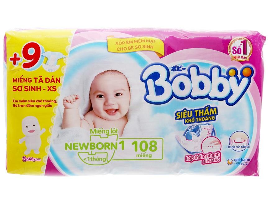 [Tặng thêm 9 miếng tã] Bobby NewBorn 1 -108 miếng