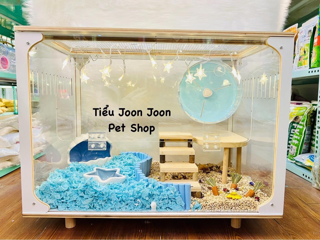 Lồng Hamster Tivi Mica Full phối gỗ 60cm [Hàng Nhập Có Sẵn]