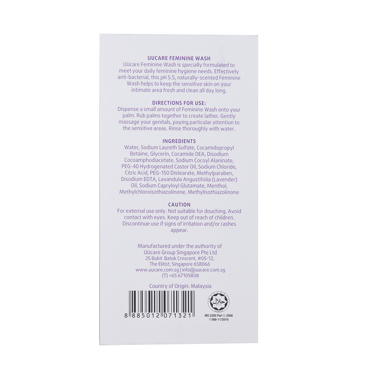 Dung dịch phụ nữ UUcare Singapore 250ml