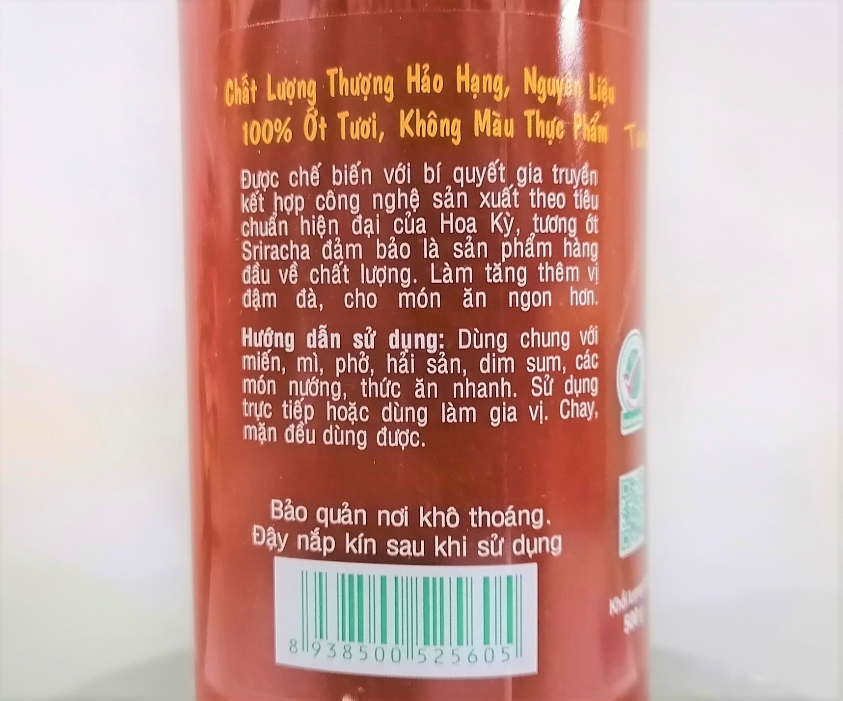 [CHAI LỚN 500g] TƯƠNG ỚT SRIRACHA [VN] VỊ HẢO Sriracha Chilli Sauce
