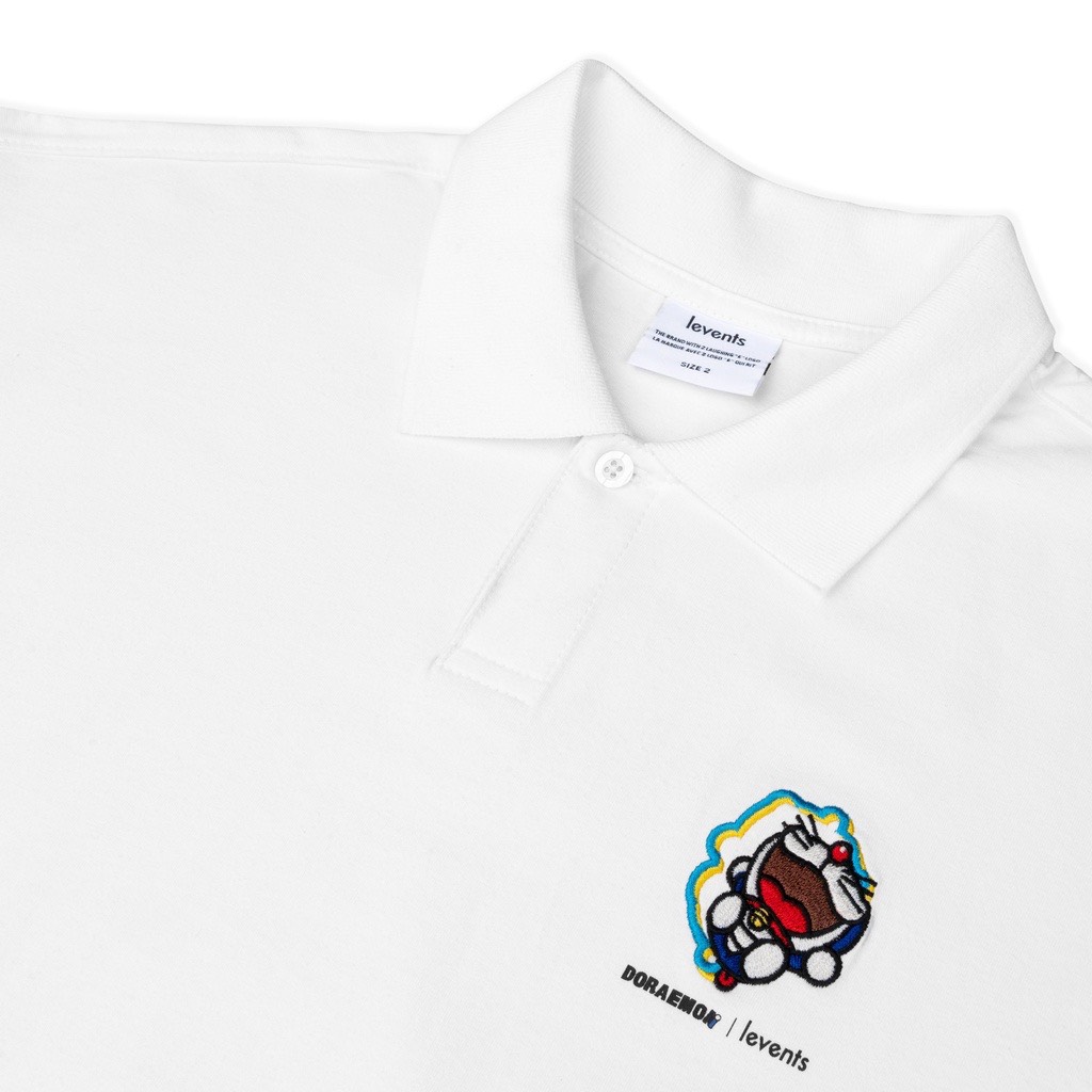 [Hoàn Tiền 15%] Áo Thun Polo Levents Doraemon Unisex Nam Nữ