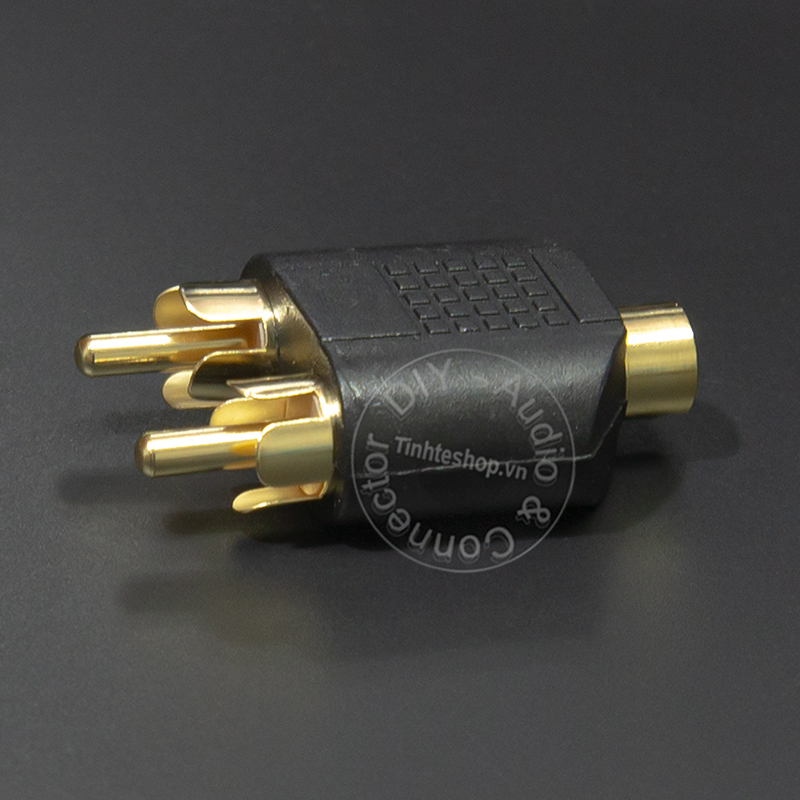 Đầu đổi 3.5mm cái sang 2 đầu hoa sen AV đực - 3.5mm ra 2AV 1 chiếc