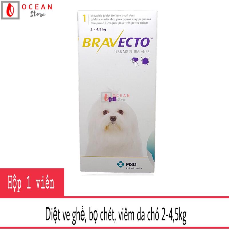 Thuốc trị ve ghẻ, viêm da, demodex cho chó - Bravecto chó 2-4,5kg