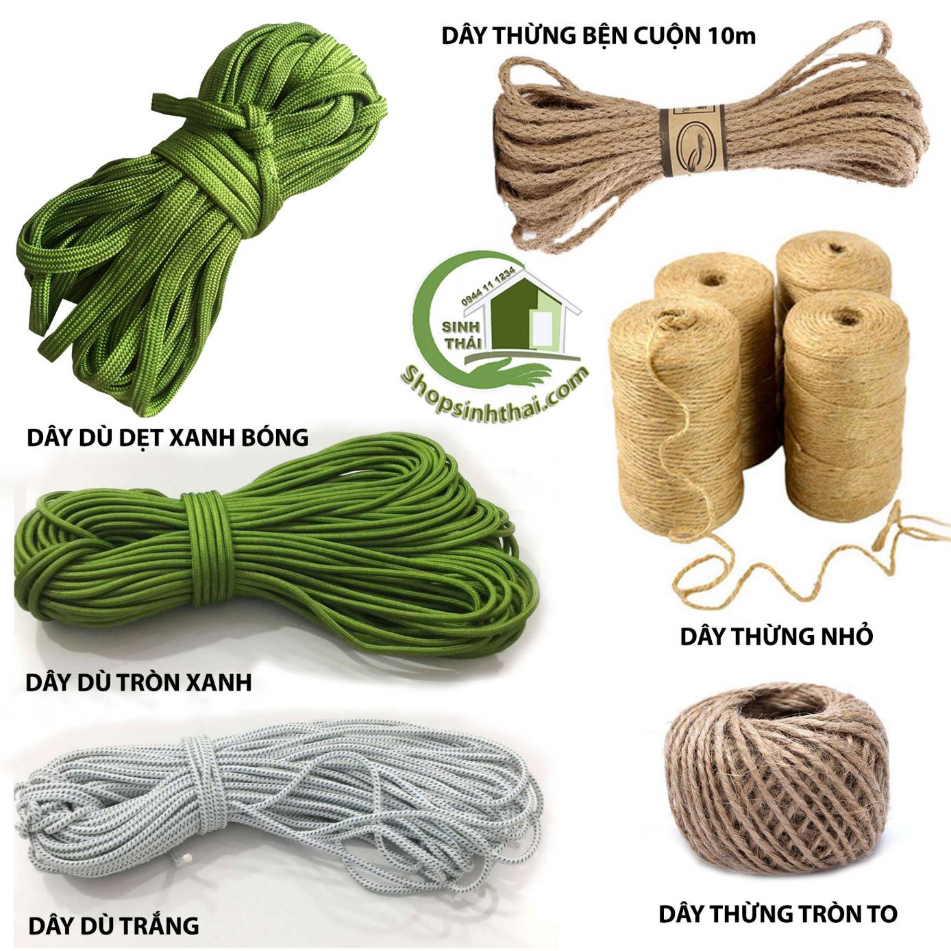 [HCM]Cuộn Dây Thừng dây dù màu xanh trắng [ 1 cuộn ] - chọn loại