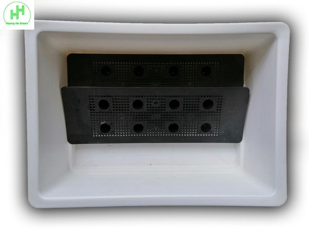 10 khay nhựa trồng rau kích thước 47x33x16cm - màu trắng