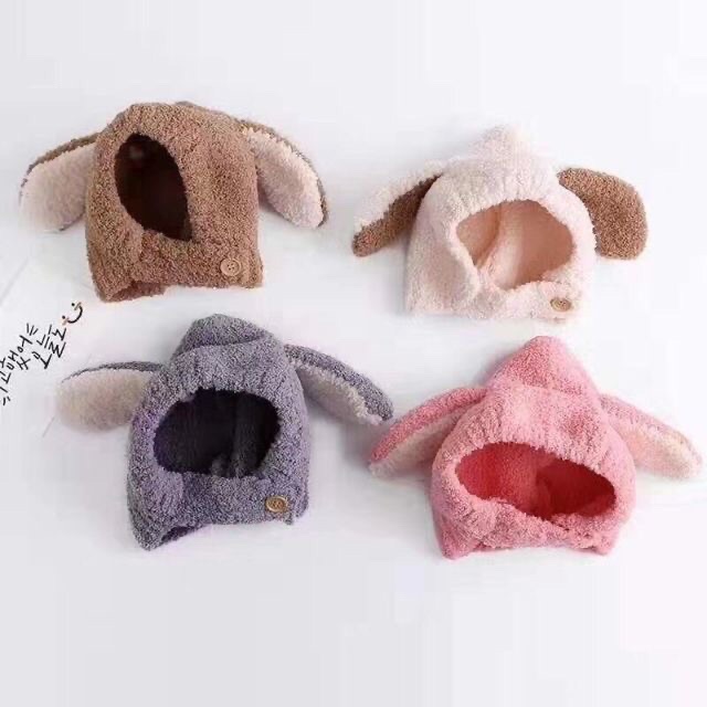 Mũ Cừu Len Lông Siêu Ấm Cho Bé Mùa Đông