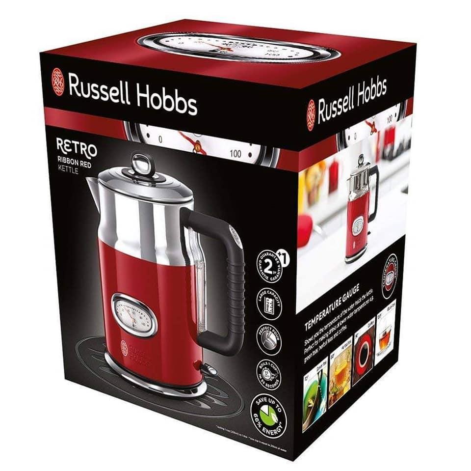 Ấm Siêu Tốc Russell Hobbs Retro 21670-70 2400W 1.7L Màu Đỏ