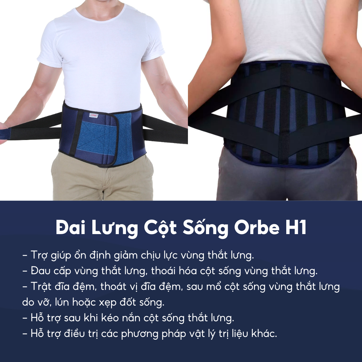 Đai lưng ổn định cột sống Orbe H1 (hàng Việt Nam) đủ size