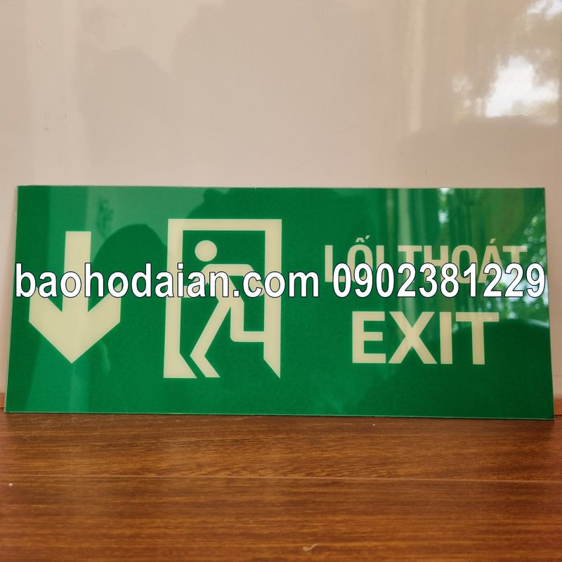 Biển báo dạ quang UV thoát hiểm exit dán tường - nhiều mẫu