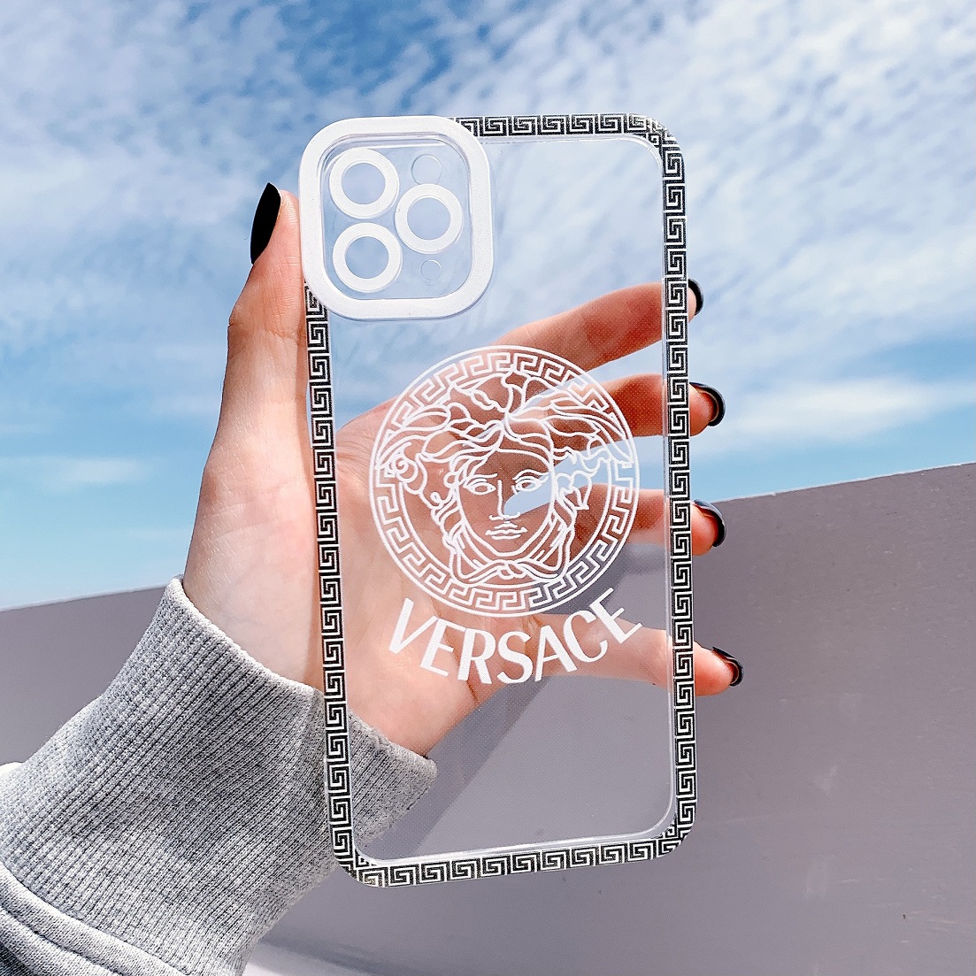 Ốp Lưng Silicon Chống Sốc Viền Nổi VERSACE