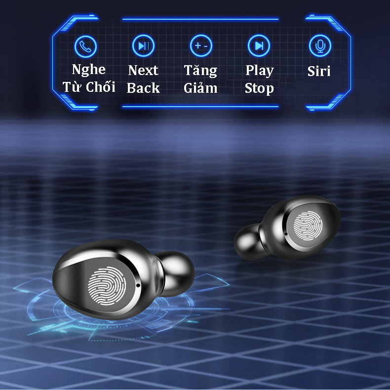 Tai nghe Bluetooth, tai nghe không dây, tai nghe, tai nghe bluetooth khong day KIMISO F9 Pro, chất lượng âm thanh hifi HD, siêu Bass, cảm ứng vân tay, pin trâu, kết nối nhanh, ổn định