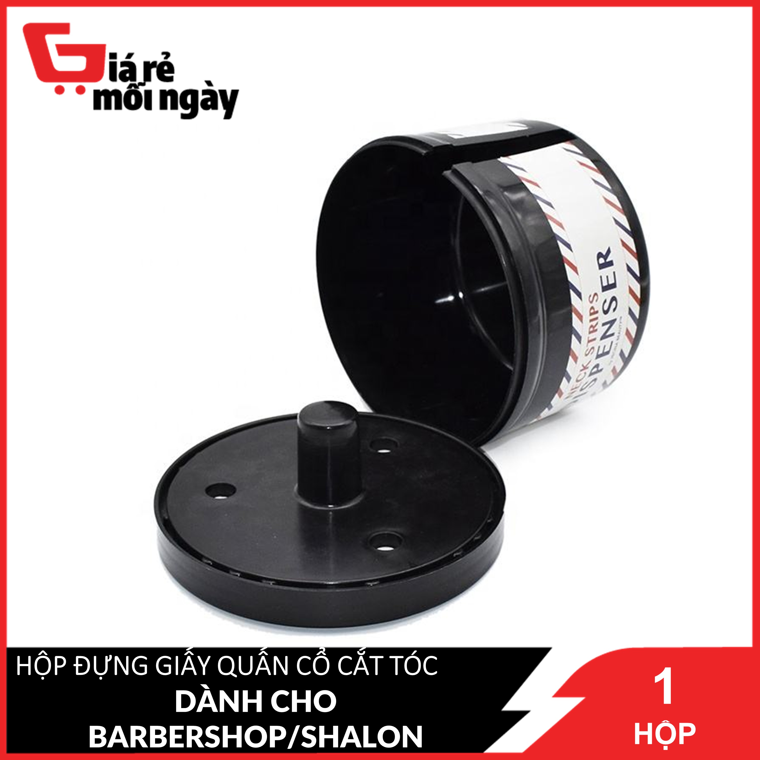 Hộp đựng (ĐEN) Giấy quấn cổ cắt tóc dành cho barbershop/salon